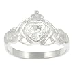 Sterling Silver and Clear CZ Claddagh Ring