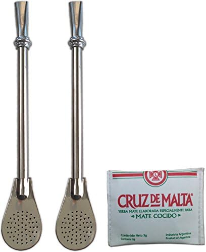 (2) HerbaFlow 7.5" Stainless Steel Yerba Mate Tea Filtering Straws