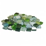 Softglas ~210 Mosaiksteine 10x10mm Grünmix