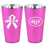 NFL New York Jets 16-Ounce Breast Cancer Awareness Lusterware Pint Glass Set