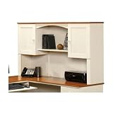 Harbor View Desk HUTCH - Antiqued White w/ American Cherry