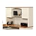 Harbor View Desk HUTCH - Antiqued White w/ American Cherry