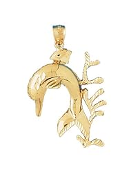 Dazzlers Solid 14 karats gold Dolphin Charm Pendant Available in three colors from jewelsberry (weights: 7.6 grams only)