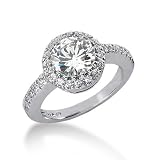 0.95 CT D SI1 ROUND DIAMOND ENGAGEMENT RING WHITE GOLD