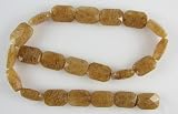 18mm faceted brown quartz cushion cut beads 15.5