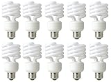TCP 68914CWB10 DuraBright 14W Spiral Compact Fluorescent Bulb, Cool White, 10-Pack