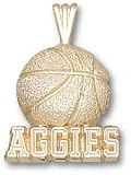 Texas A&M Aggies Solid 10K Gold ''AGGIES'' Basketball Pendant