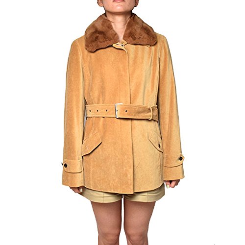 (バーバリー)BURBERRY 新品◆フェイクファー襟付 ハーフコート　ベージュ　40 ［中古］