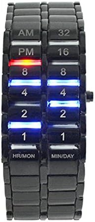 WPOS® Lava Style Iron Samurai Faceless Blue LED Volcanic Men Lady Bracelet Wrist Watch