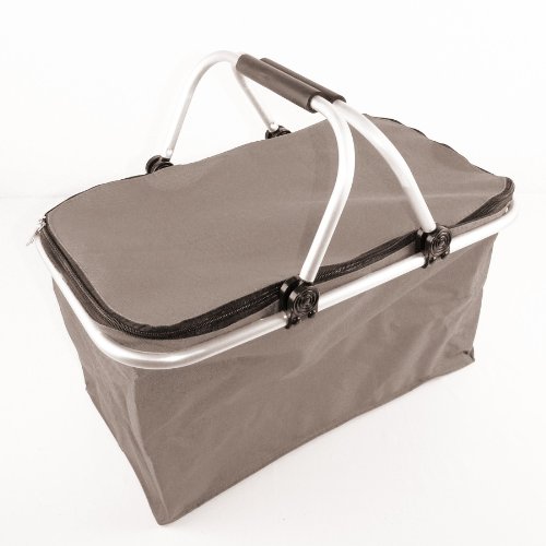 Einkaufskorb faltbar Shopping Bag Abdeckung grau 