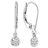 14k White or Yellow Gold Solitaire Diamond Leverback Earrings (1/3 cttw, H-I Color, I1 Clarity)
