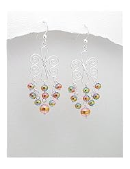 Glass Earrings In 92.5 Sterling Silver