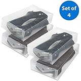 Whitmor 6362-2693-2 Clear Vue Collection Boot Box, (Set of 4)