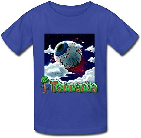 HYQ Kid's Vintage Terraria Eye Of Cthulhu T-shirt RoyalBlue L