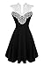 ACEVOG Women's Lace V Neck Sleeveless Sexy Cocktail Pleated Evening Party Dress