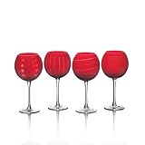 Mikasa Cheers Ruby 24-1/2-Ounce Balloon Glass, Set 0f 4