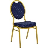 Blue Tear Drop Style Stacking Banquet Chair - Gold Frame [RT-C04-ALLGOLD-B-0025-GG]