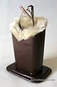 Plush Lined Eyeglass Holder , Brown