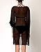 WOW CLOTHES Sexy Women's Oversized Black-White Stripes Beach Bikini Swimwear Cover-up (Black-White)