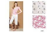 Womens Nightwear 100% Cotton Short Sleeve Top & Three-Quarter Length Bottoms Floral Print, Various Colours & Sizes