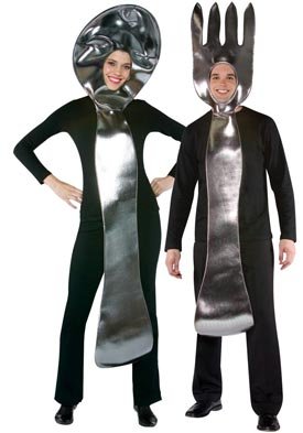TWO Costumes - And the Fork Ran Away with the Spoon A fun Couples Costume Fork and Spoon included