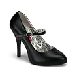 4 1/2 Inch Heel Plain Mary Jane Shoe High Heel Pumps Concealed Platform Black Pink Red White