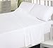 Cotton Sateen King Bed-Sheet-Set White - 4 Piece Bedding Set, Flat Sheet, Fitted Sheet and 2 Pillow Cases - by Utopia Bedding (King, White)