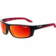 Arnette So Easy Adult Designer Sunglasses w/ Free B&F Heart Sticker Bundle - 2093/6Q Gloss Black with Matte Red Temple/Red Mirror