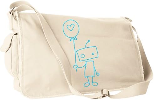 Robot in Love Messenger Bag - In Khaki