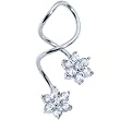 Flower Cz Super Spiral Twister Belly Ring