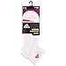 adidas Women's Cushioned Low Cut Socks (3 Pack), White/Shock Red/Shock Blue/Light Flash Purple, One Size