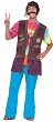 Male Peace Hippie Costume Vest - Adult Std.