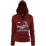 Arkansas Razorbacks Ladies Cardinal Rugby Distressed Deep V-neck Hoody Sweatshirt