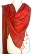 Elegant Red Reversible Paisley Pashmina Silk Shawl Wrap
