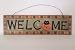 Halloween Welcome with a Cat in a Pumpkin Holiday Party Decoration Sign NEW