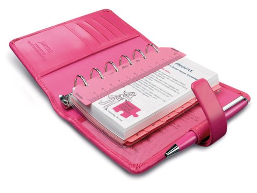 Filofax Breast Cancer Campaign pocket organiser in pink leather look material complete with week to view diary, sold in aid of Breast Cancer Campaign, EACH