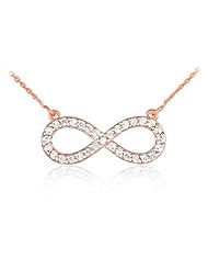 14k Rose Gold Diamond Infinity Pendant Necklace