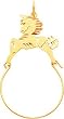 10K Yellow Gold Unicorn Charm Holder Diamond Cut