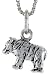Sterling Silver Oxidized Bear Pendant, 1/2
