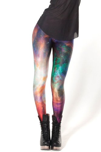 RedExtend Women's Digital Print Cosmic Galaxy Tight Stretch Leggings