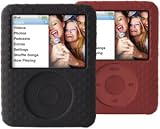 Belkin Textured Silicone Sleeve - Protective sleeve for digital player - silicone - black, red - iPod nano (3G) (pack of 2 )