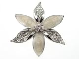Elegant Crystal Rhinestone Enamel Painted Flower Petals Fashion Jewel Pin Brooch
