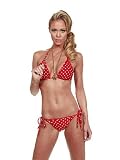 Red Polka Dot Tie Side Bikini - ONE SIZE