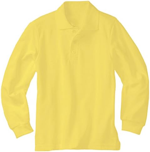Genuine School Uniform Boys Girls Yellow Long Sleeve Pique Polo Shirt