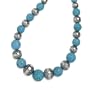 Sterling Silver Native Pearl and Blue Turquoise Bead Necklace