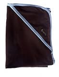 Organic Cotton Hooded Baby Blanket (Chocolate/Blue)