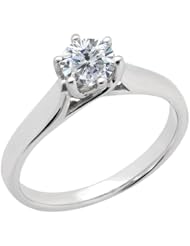 0.50 Ct Round H/I I1 Diamond 14K White Gold Ring