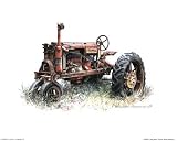 Early Model Farmall Tractor Art Poster Print by Sharon Pedersen, 10x8