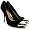 Suede Leather Style Stiletto Heel Toe Cap Court Shoes Black US Sz 9