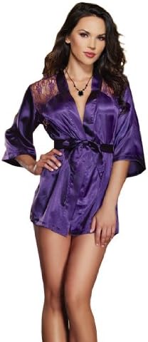Simplicity Sexy Black Kimono Intimate Sleepwear Robe Set - 3 Piece Lingerie